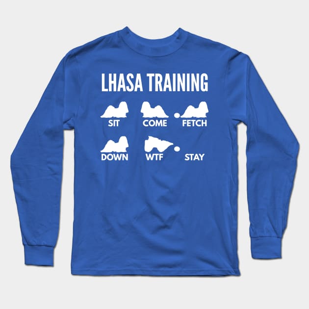 Lhasa Apso Training Boxer Dog Tricks Long Sleeve T-Shirt by DoggyStyles